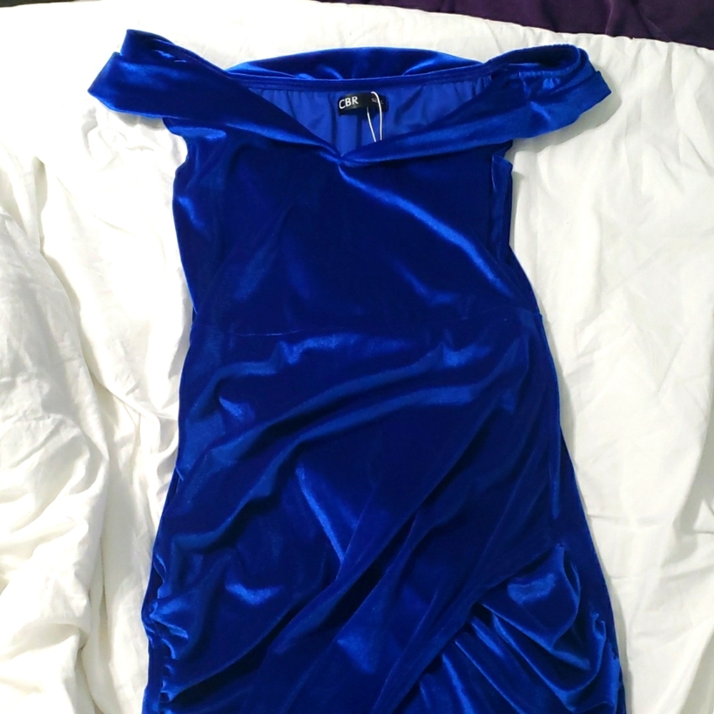 Ruched velvet dress